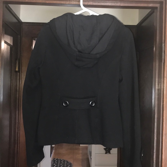 Maurice’s black pea coat with hood - Picture 2 of 5